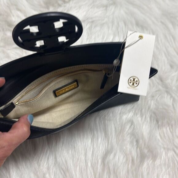 Tory Burch Black Leather Miller Clutch NEW - Picture 5 of 9
